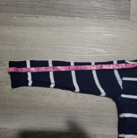 OLD NAVY Blue and White Striped Button-Up Knit Sweater. Size Small - Picture 7 of 8